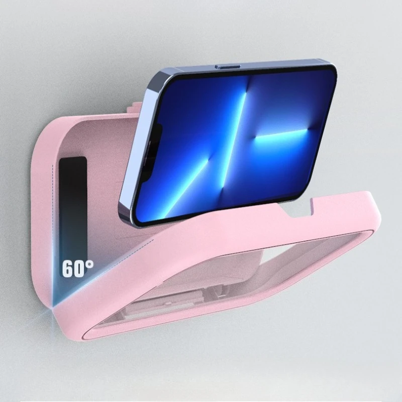 360° Rotation Waterproof Shower Phone Holder Wall Mounted Phone Holder Anti Fog Shower Case for 4-7" Phones Bathroom Kitchen